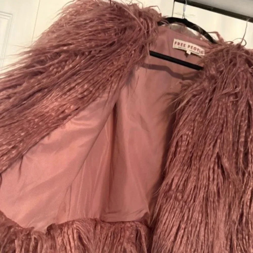 Free People Mauve Faux Fur Jacket - Picture 8 of 8